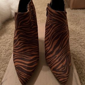 Zebra and Leopard high heel booties